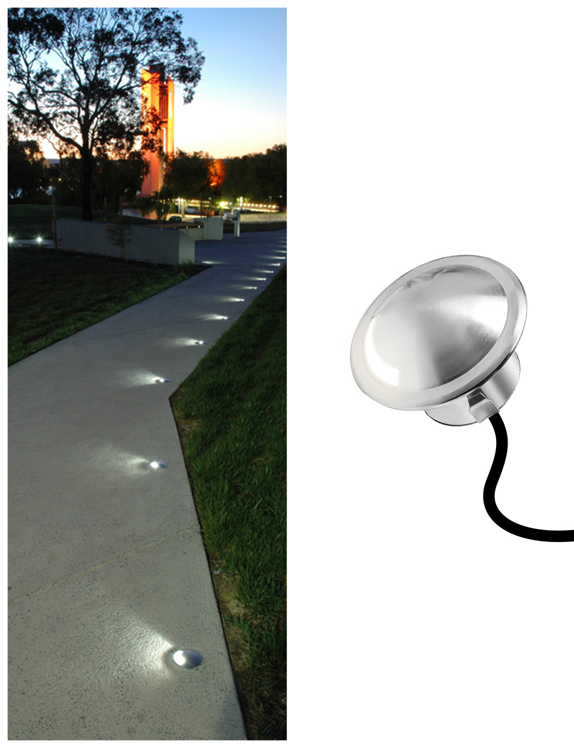 Stainless Steel 4W Low Voltage Recessed LED Deck Light Outdoor Step Stair Lights Round Top-(MLR-SSG07~09)