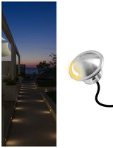 Stainless Steel 4W Low Voltage Recessed LED Deck Light Outdoor Step Stair Lights Round Top-(MLR-SSG07~09)