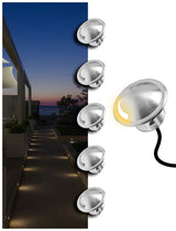 Stainless Steel 4W Low Voltage Recessed LED Deck Light Outdoor Step Stair Lights Round Top-(MLR-SSG07~09)