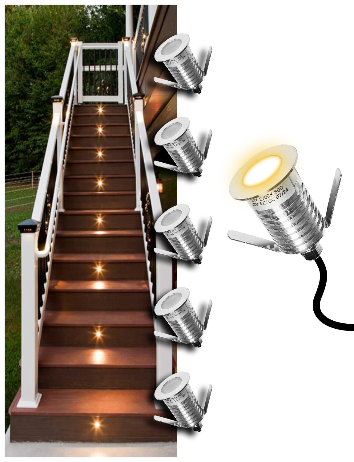 Stainless Steel 1W 12V Recessed LED Deck Light for Outdoor Floor Yard (MLR-SSG04~06)