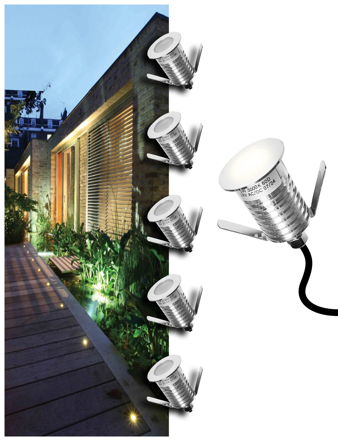 Stainless Steel 1W 12V Recessed LED Deck Light for Outdoor Floor Yard (MLR-SSG04~06)