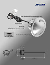 Stainless Steel 4W Low Voltage Recessed LED Deck Light Outdoor Step Stair Lights Round Top-(MLR-SSG07~09)