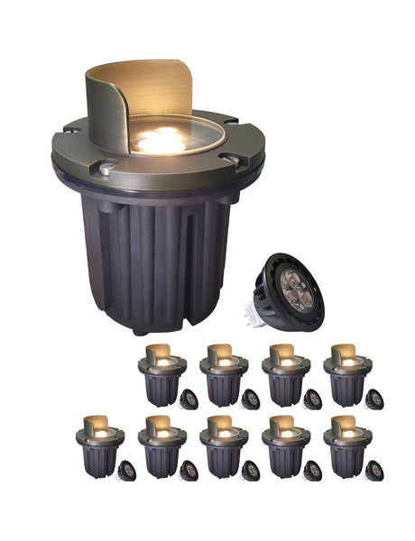 Outdoor Waterproof Brass Low Voltage Landscape In Ground Lights (MLR-G04)-Glare Shield Top