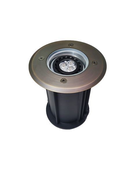 Brass Low Voltage Outdoor In Ground Well Lights (MLR-G08)-Open Top