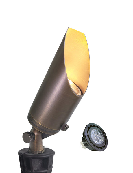 Low Voltage Led Adjustable Brass Landscape Spotlight for Backyard and Front Porch (MLR-S03)