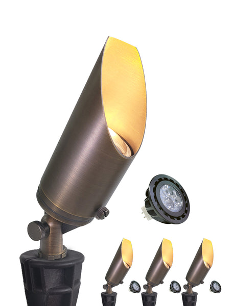 Low Voltage Led Adjustable Brass Landscape Spotlight for Backyard and Front Porch (MLR-S03)