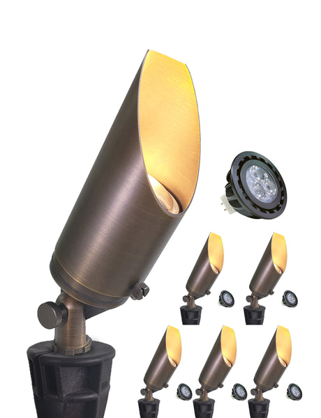 Low Voltage Led Adjustable Brass Landscape Spotlight for Backyard and Front Porch (MLR-S03)