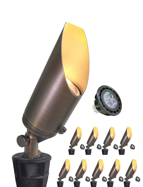 Low Voltage Led Adjustable Brass Landscape Spotlight for Backyard and Front Porch (MLR-S03)