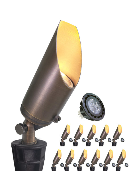 Low Voltage Led Adjustable Brass Landscape Spotlight for Backyard and Front Porch (MLR-S03)