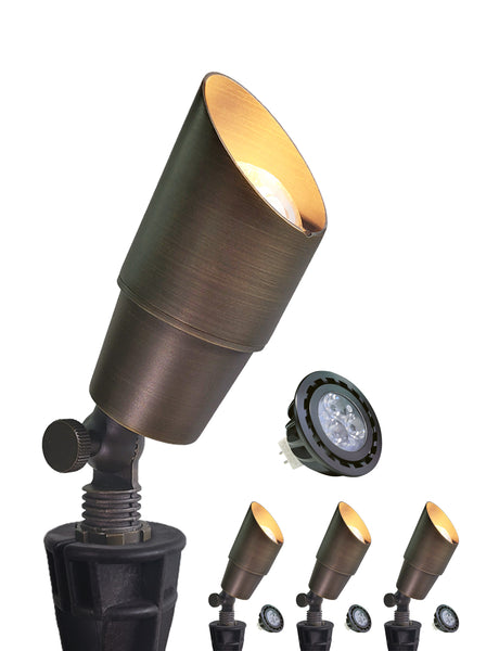 Brass Low Voltage LED Outdoor Landscape Spotlight Garden Patio Trees (MLR-S01)