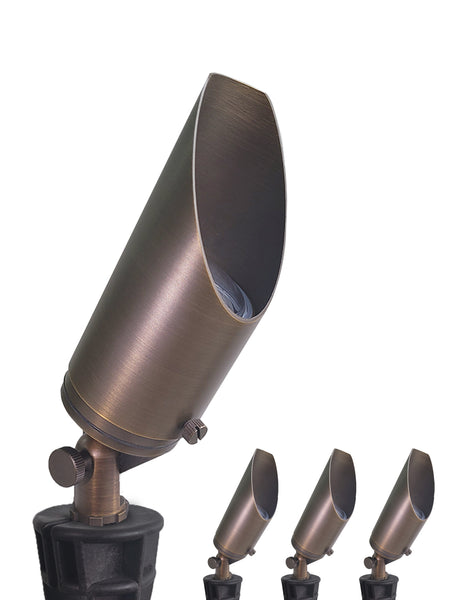 Low Voltage Led Adjustable Brass Landscape Spotlight for Backyard and Front Porch (MLR-S03)