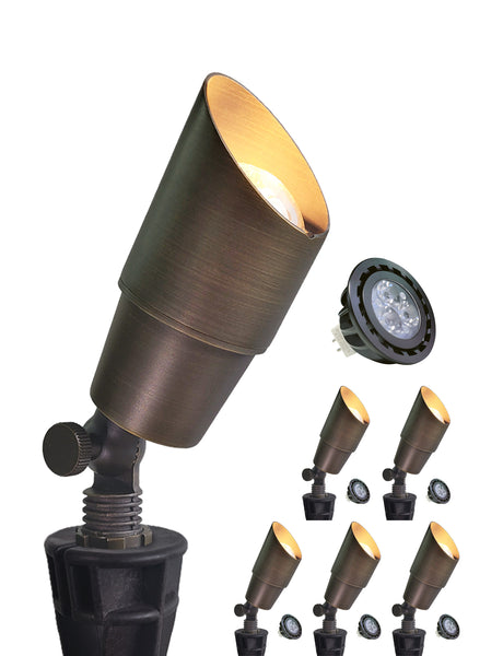 Brass Low Voltage LED Outdoor Landscape Spotlight Garden Patio Trees (MLR-S01)