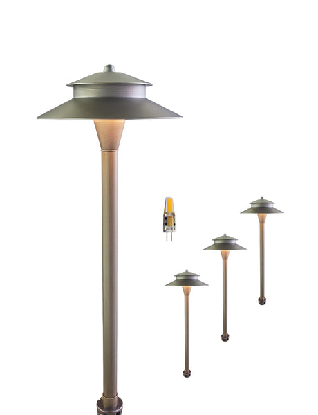 Low Voltage LED Landscape Brass Path Light with Ground Stake (MLR-P03)