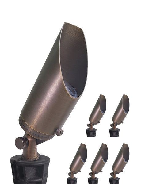 Low Voltage Led Adjustable Brass Landscape Spotlight for Backyard and Front Porch (MLR-S03)