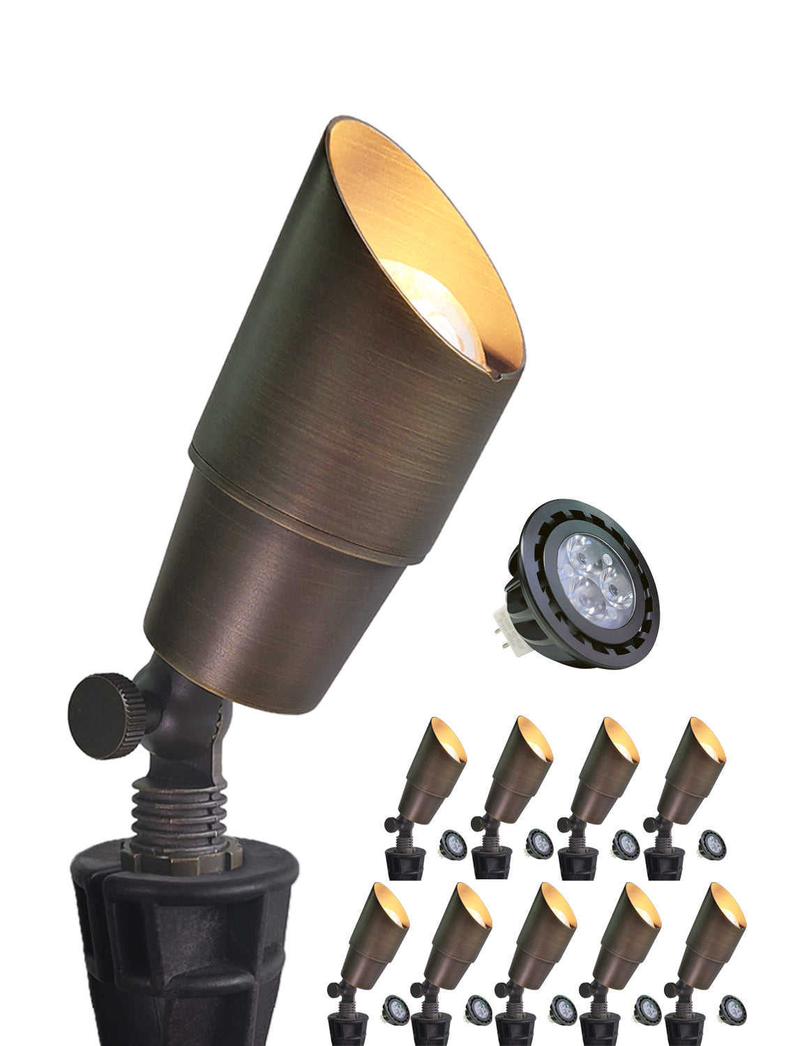 Brass Low Voltage LED Outdoor Landscape Spotlight Garden Patio Trees (MLR-S01)