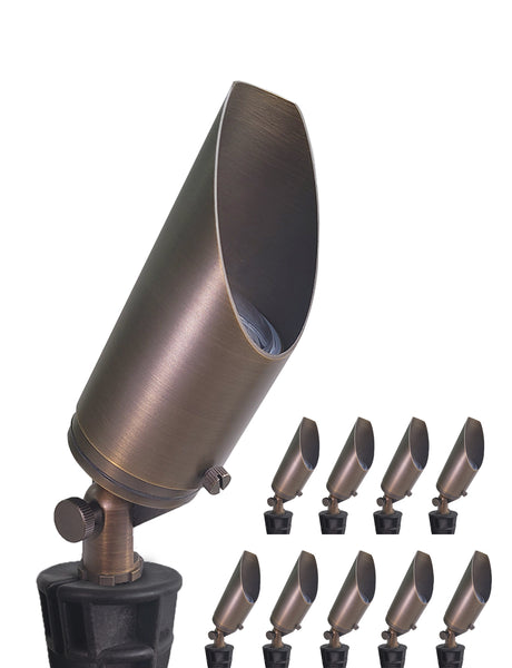 Low Voltage Led Adjustable Brass Landscape Spotlight for Backyard and Front Porch (MLR-S03)