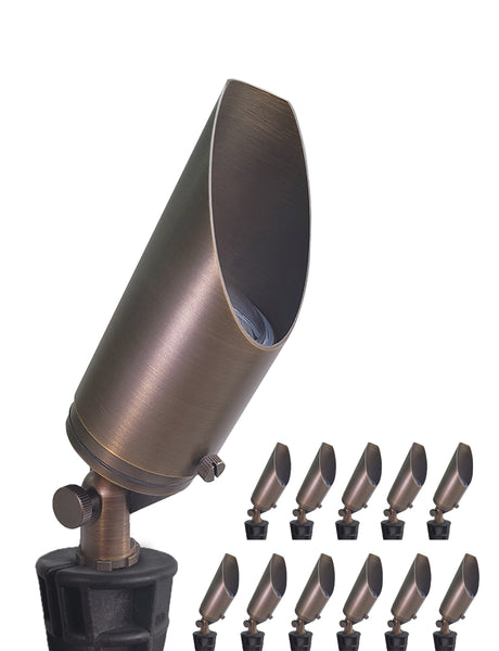 Low Voltage Led Adjustable Brass Landscape Spotlight for Backyard and Front Porch (MLR-S03)